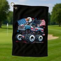 4th Of July S American Flag Usa Eagle Golf Towel thumb 1