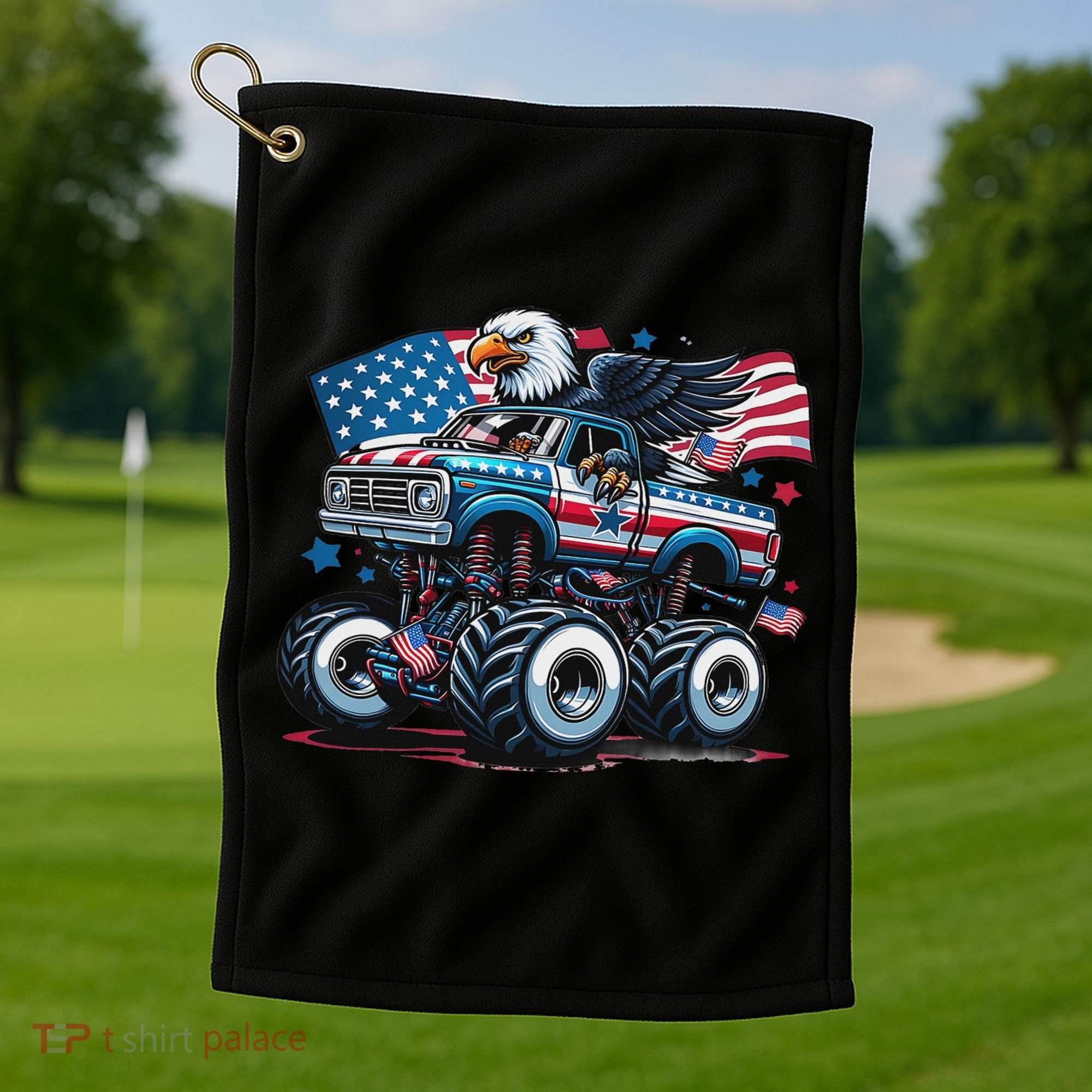 4th Of July S American Flag Usa Eagle Golf Towel