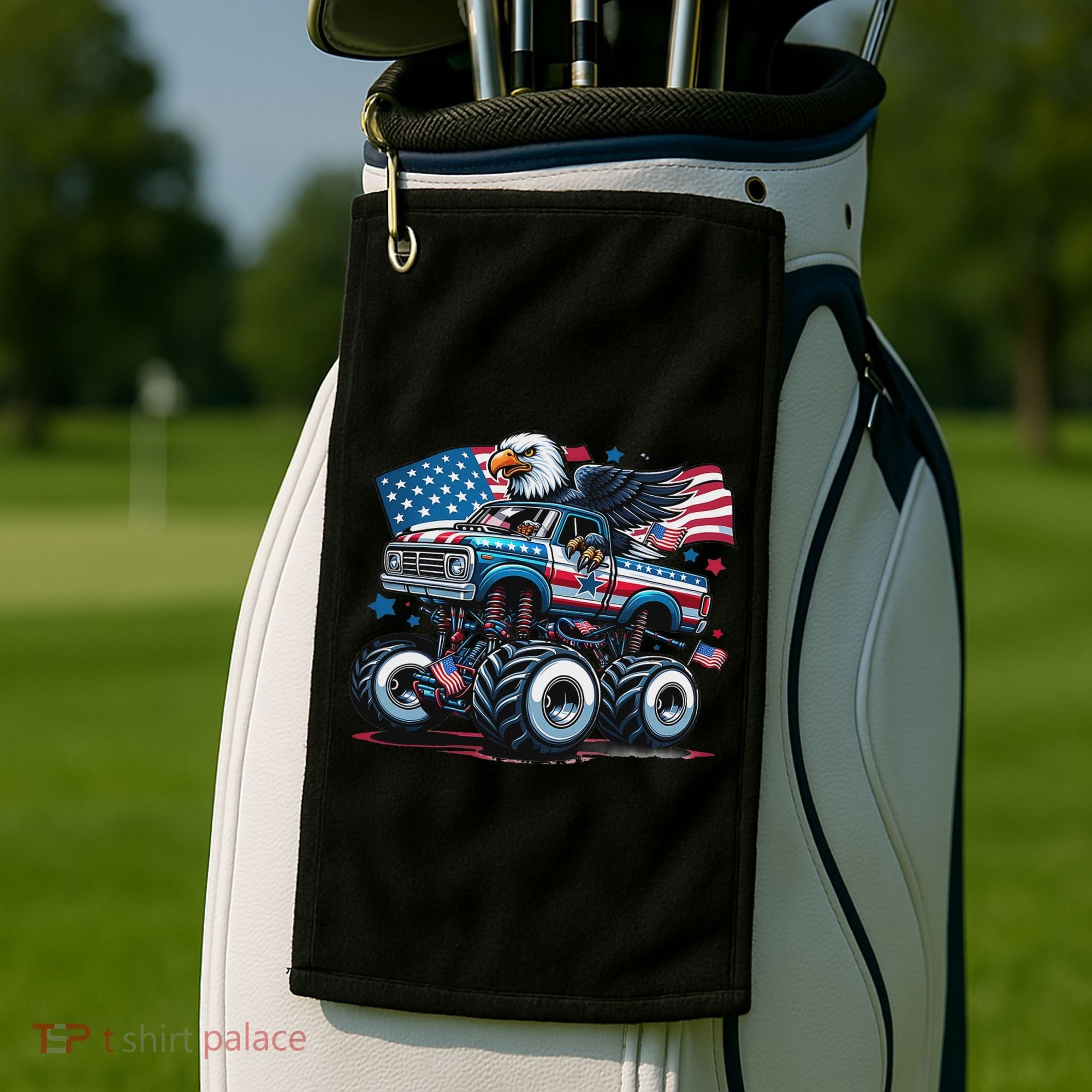 4th Of July S American Flag Usa Eagle Golf Towel