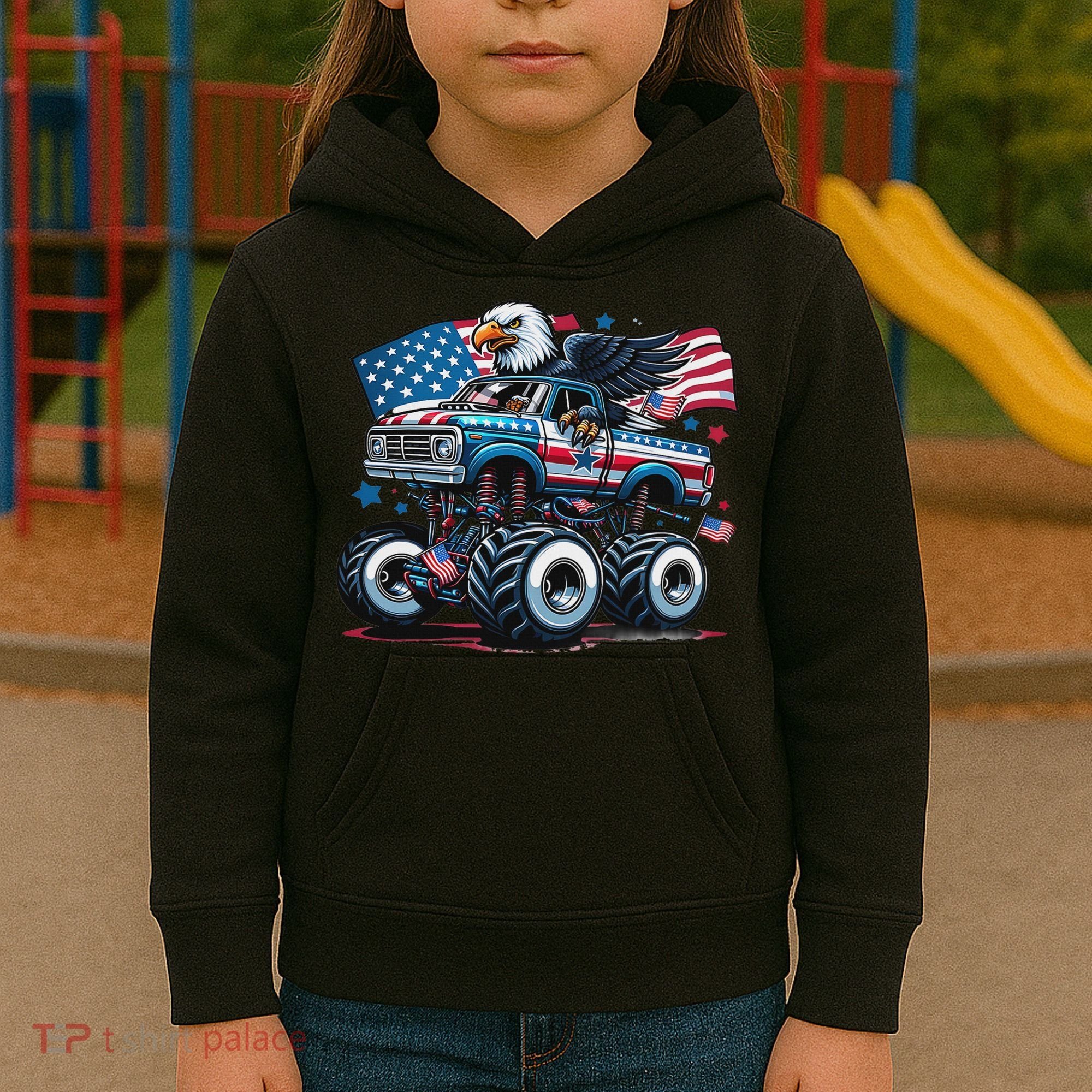 4th Of July S American Flag Usa Eagle Kids Hoodie