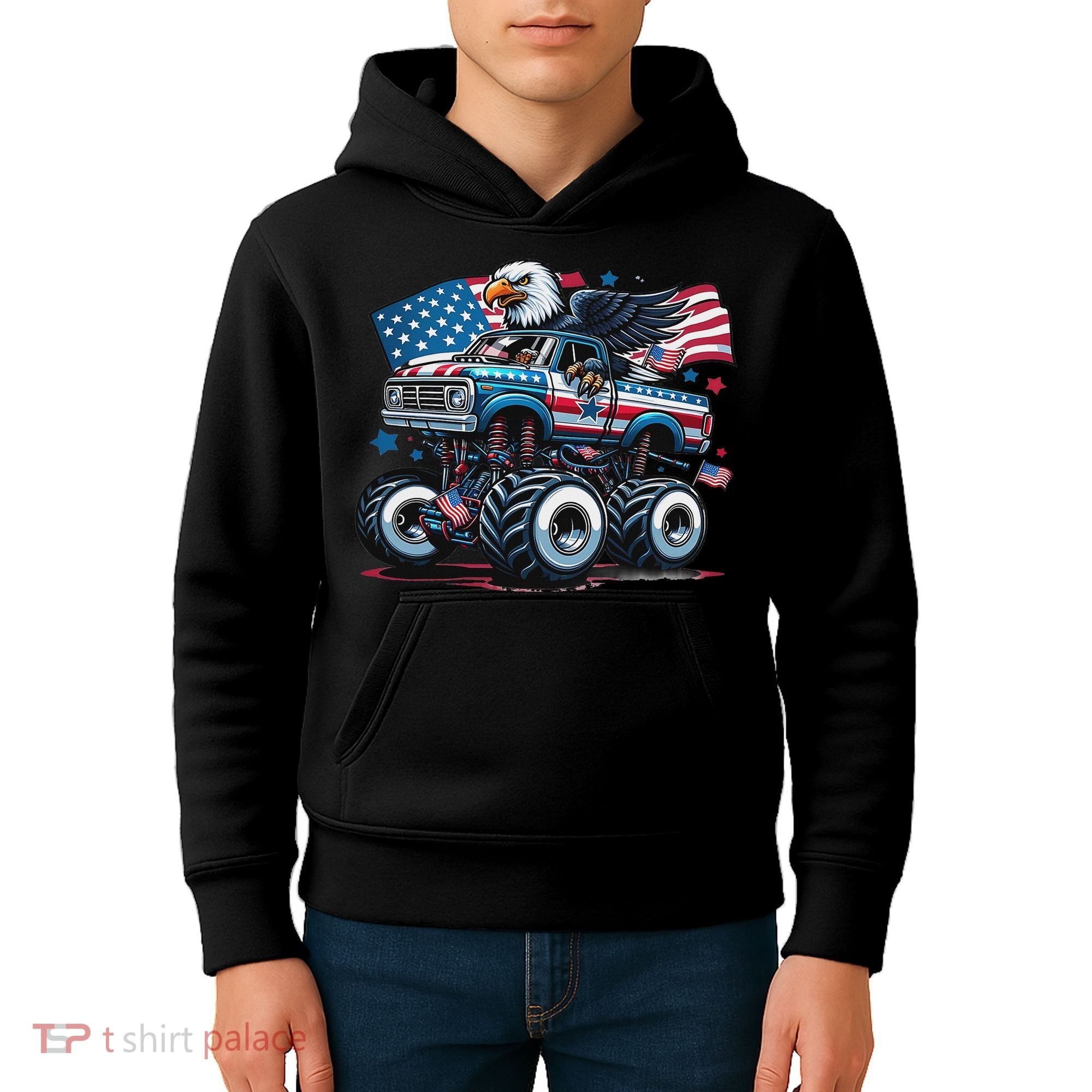 4th Of July S American Flag Usa Eagle Kids Hoodie