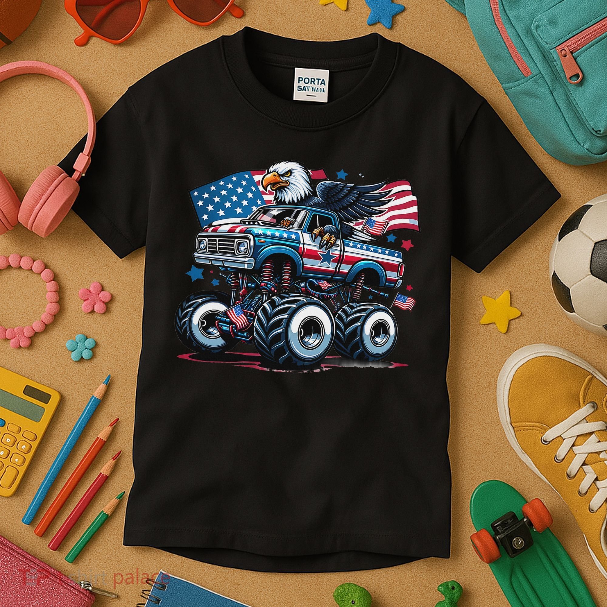 4th Of July S American Flag Usa Eagle Kids T-Shirt