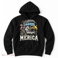 4th Of July Patriotic Funny Eagle July 4th Usa Merica Hoodie thumb 0
