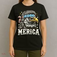 4th Of July Patriotic Funny Eagle July 4th Usa Merica T-Shirt thumb 4