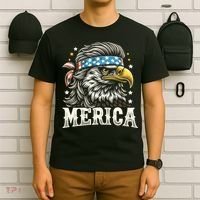 4th Of July Patriotic Funny Eagle July 4th Usa Merica T-Shirt thumb 6