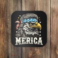 4th Of July Patriotic Funny Eagle July 4th Usa Merica Coaster thumb 0