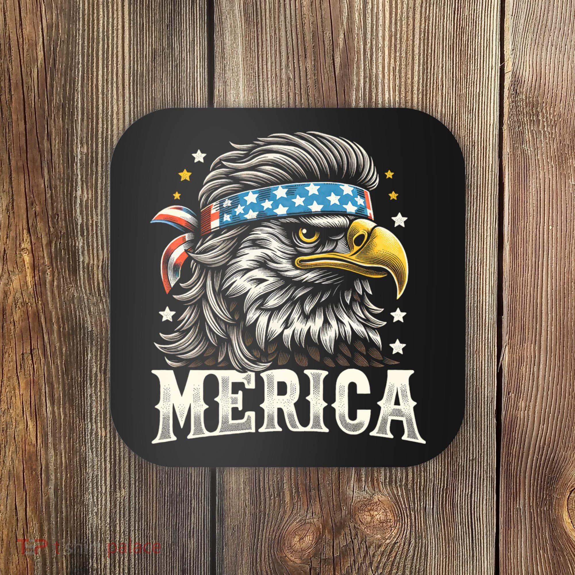 4th Of July Patriotic Funny Eagle July 4th Usa Merica Coaster