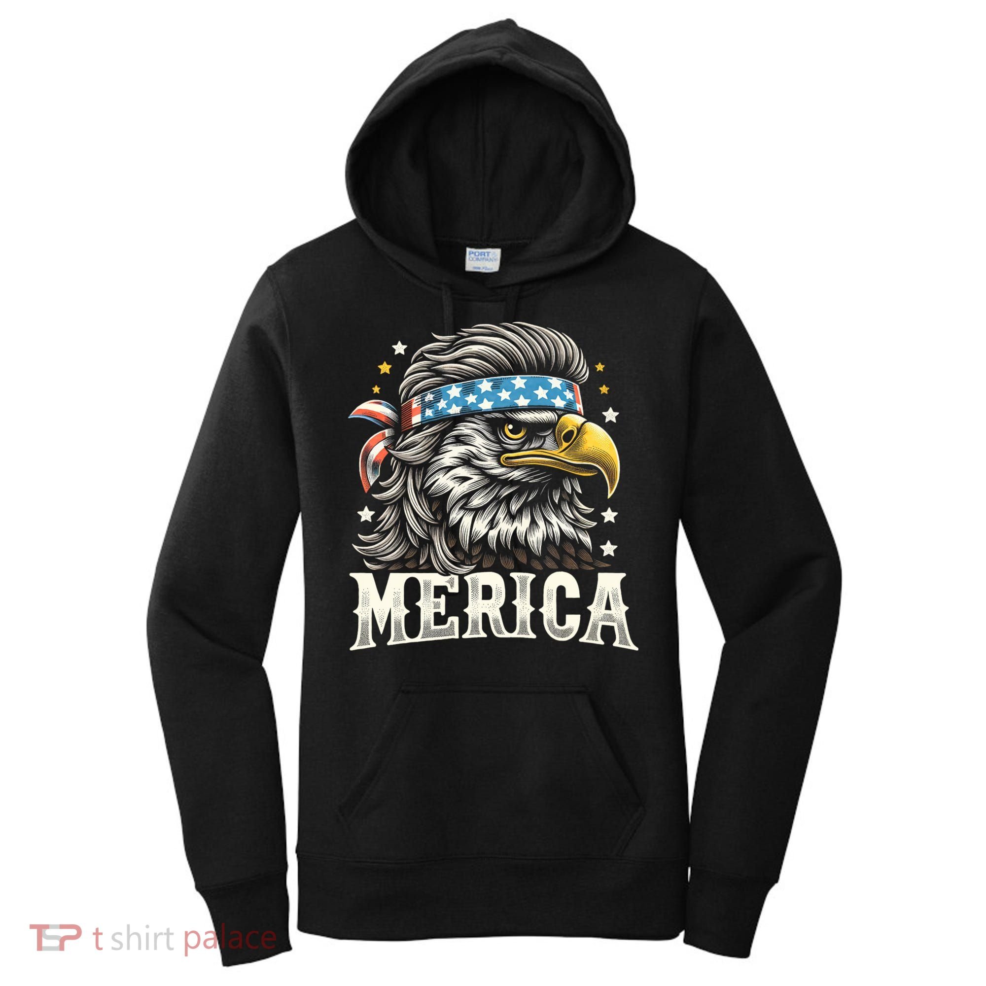 4th Of July Patriotic Funny Eagle July 4th Usa Merica Women's Hoodie