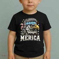 4th Of July Patriotic Funny Eagle July 4th Usa Merica Toddler T-Shirt thumb 2