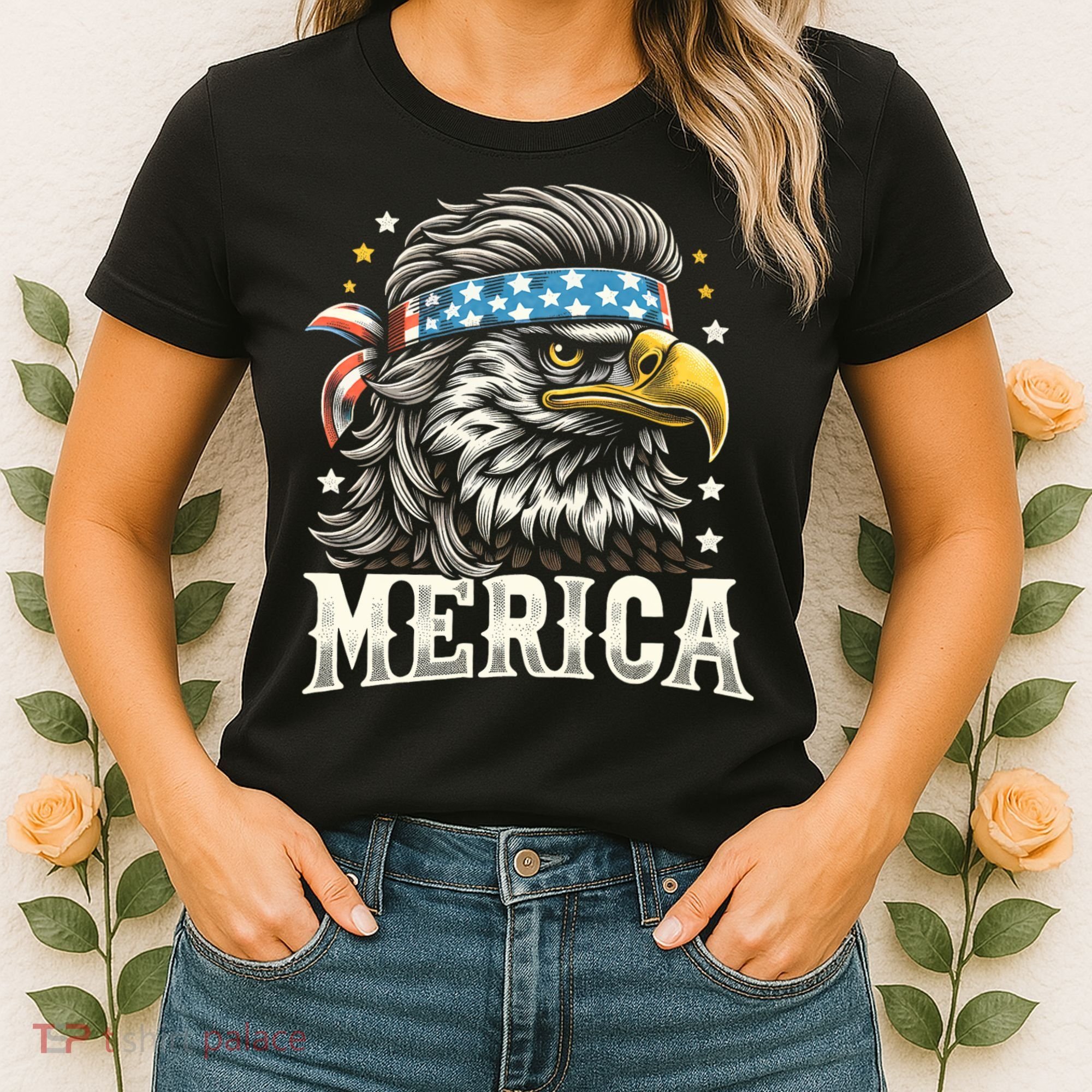 4th Of July Patriotic Funny Eagle July 4th Usa Merica Women's T-Shirt
