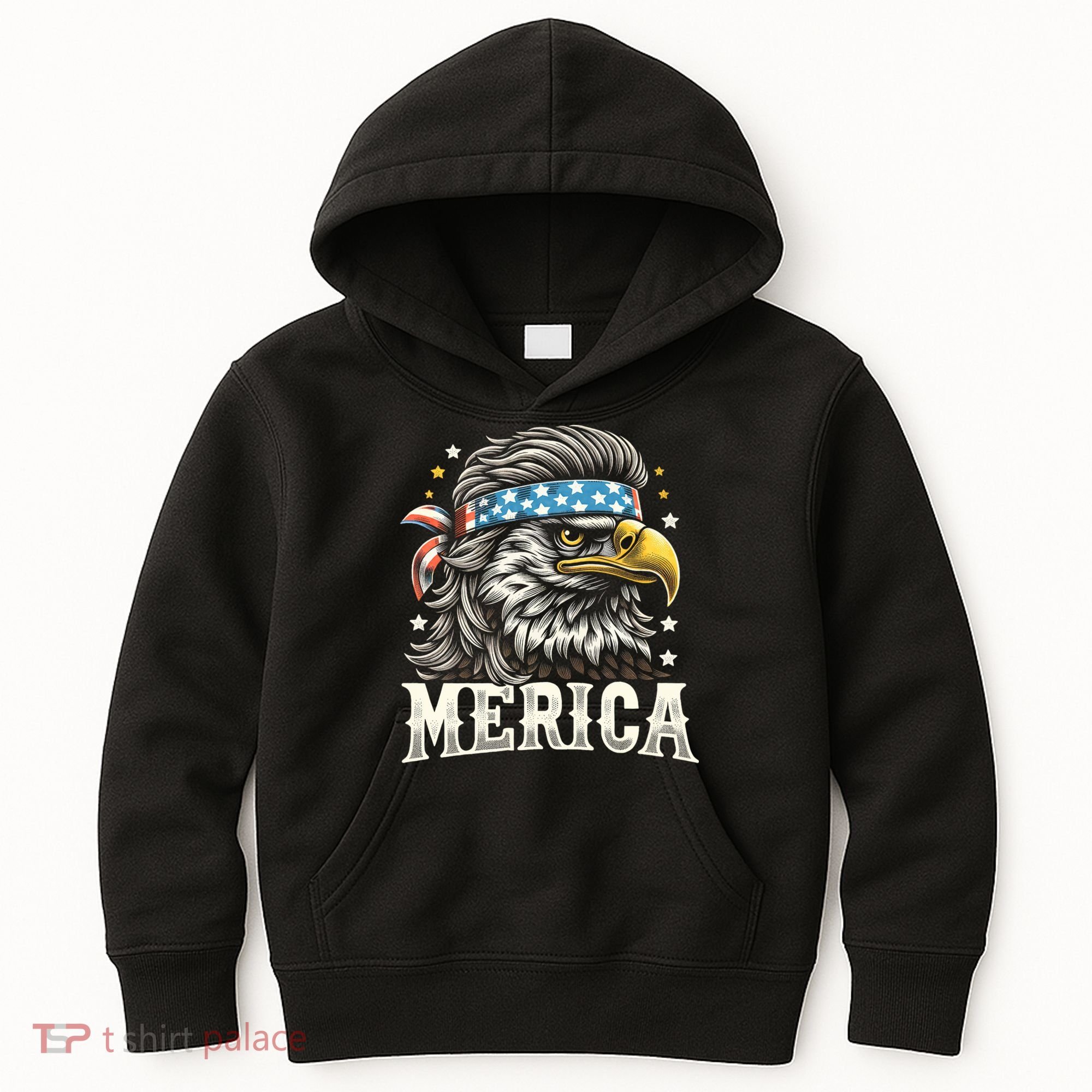 4th Of July Patriotic Funny Eagle July 4th Usa Merica Kids Hoodie