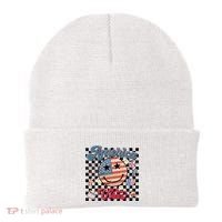4th Of July Wo American Vibes Patriotic Beanie thumb 0
