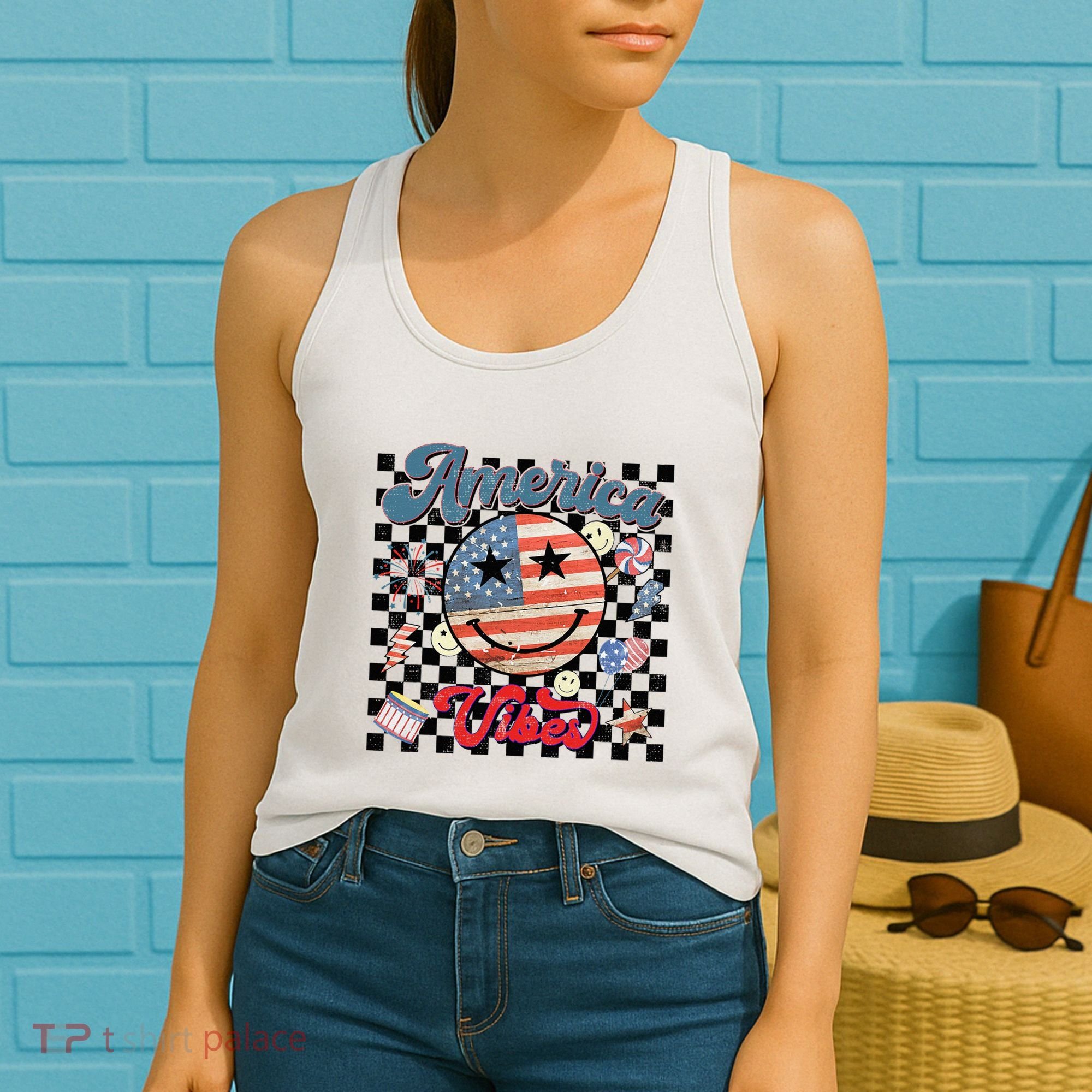 4th Of July Wo American Vibes Patriotic Women's Tank Top
