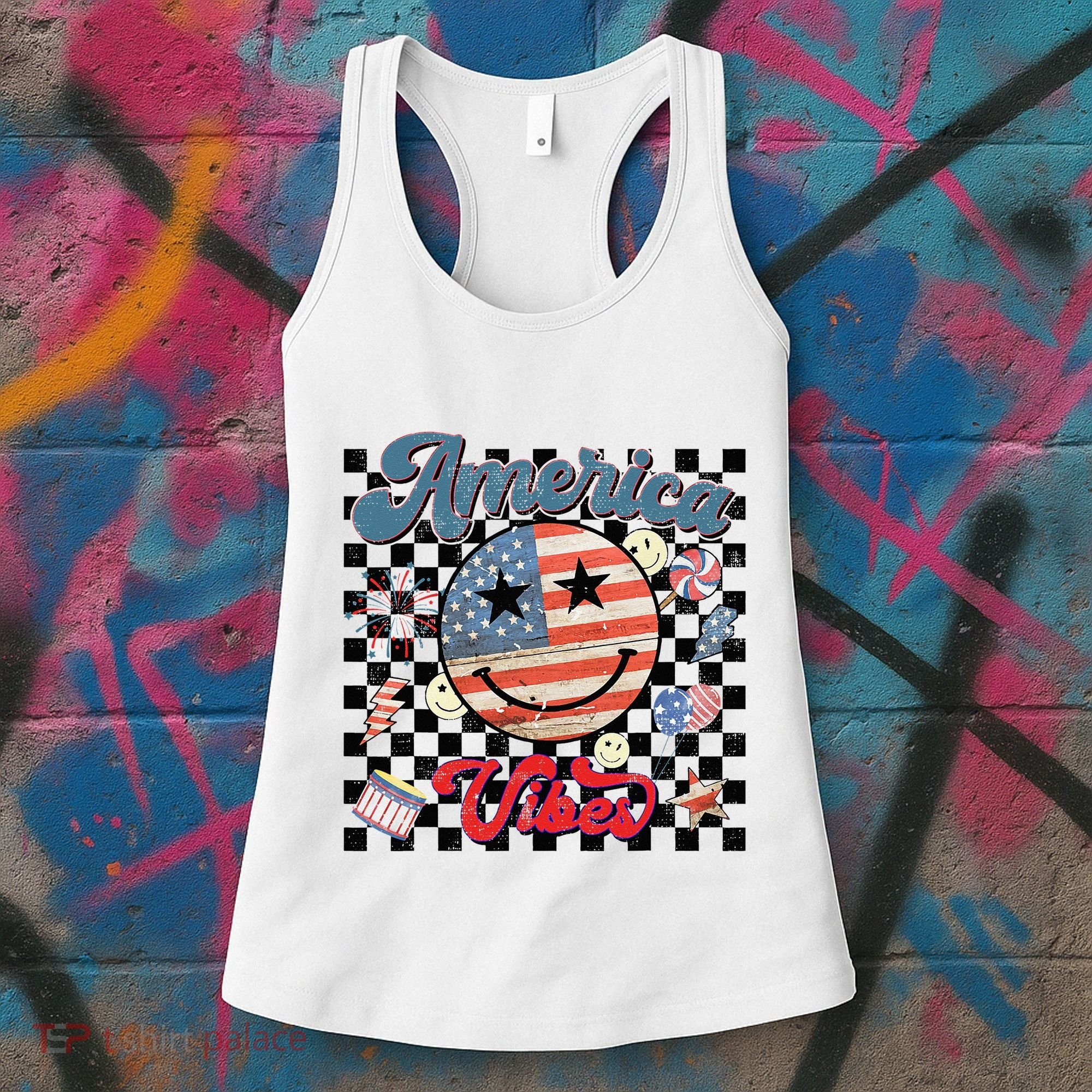 4th Of July Wo American Vibes Patriotic Women's Tank Top