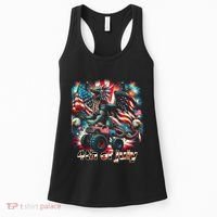 4th Of July Dragon Monster Truck Bald Eagle American Flag Women's Tank Top thumb 0