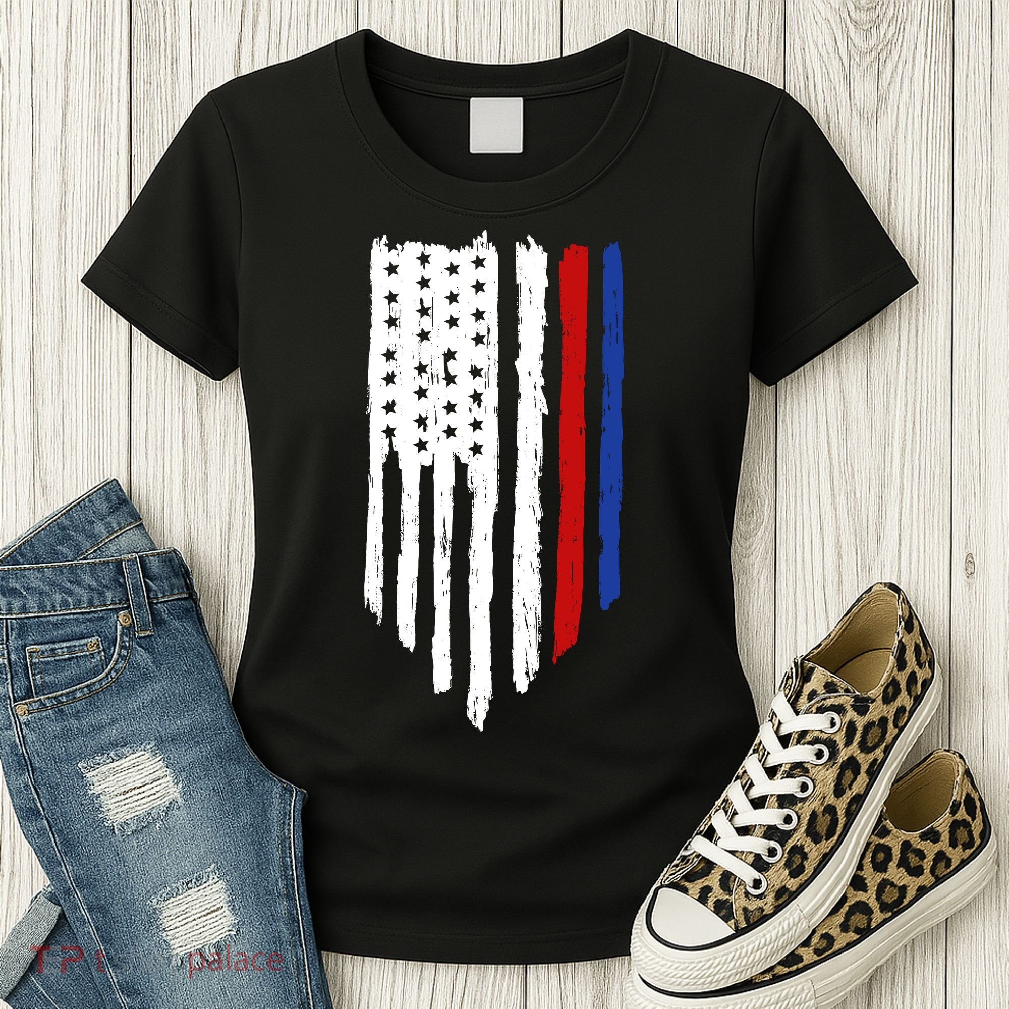 4th Of July Independence Day USA American Flag Women's T-Shirt
