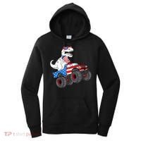 4th Of July T Rex Dino Trex Dinosaur Monster Truck Fireworks Women's Hoodie thumb 0