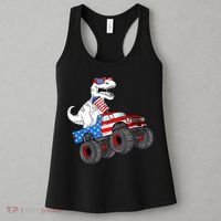 4th Of July T Rex Dino Trex Dinosaur Monster Truck Fireworks Women's Tank Top thumb 3