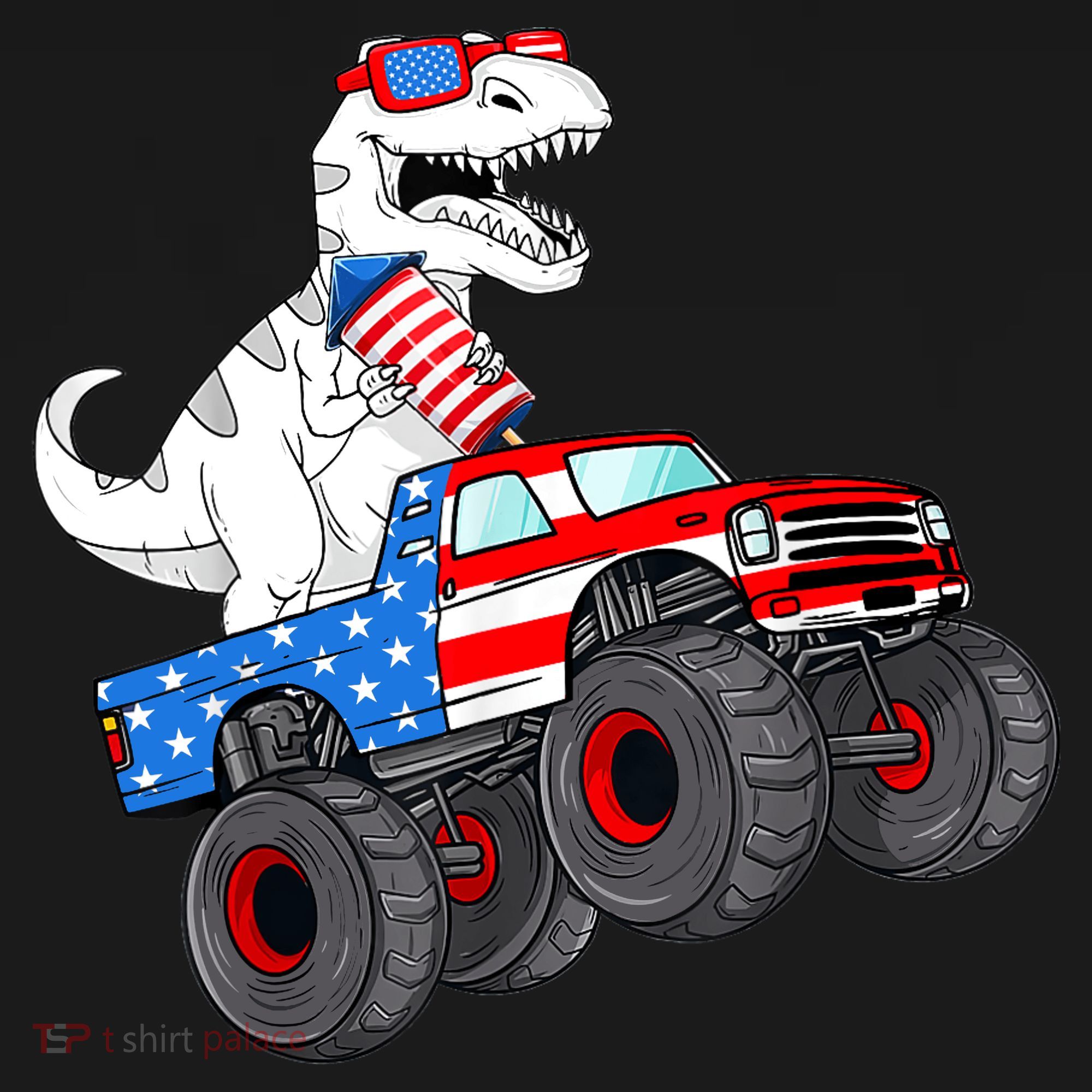 4th Of July T Rex Dino Trex Dinosaur Monster Truck Fireworks Visor