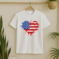 4th Of July American Flag Patriotic I Heart The USA T-Shirt thumb 2