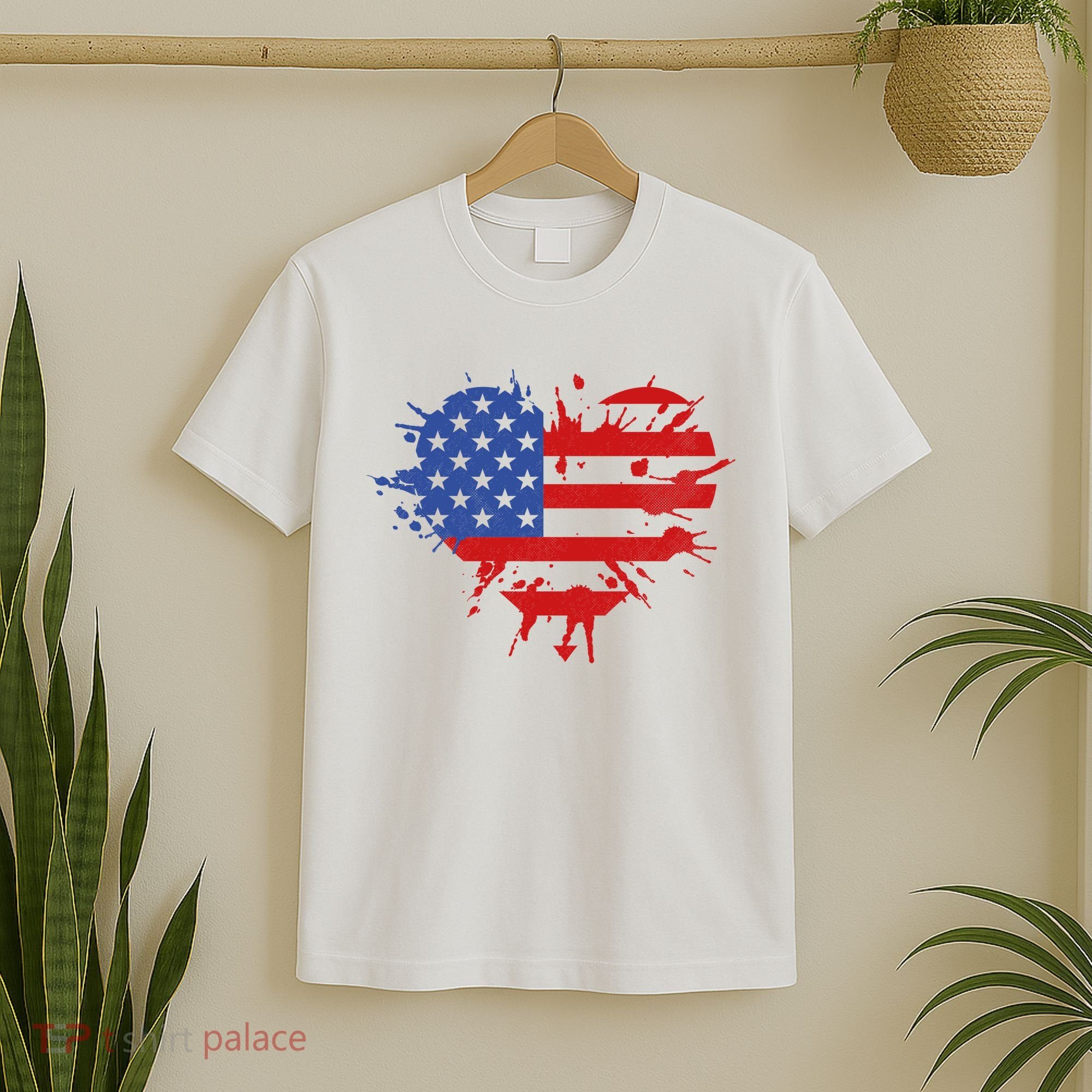 4th Of July American Flag Patriotic I Heart The USA T-Shirt