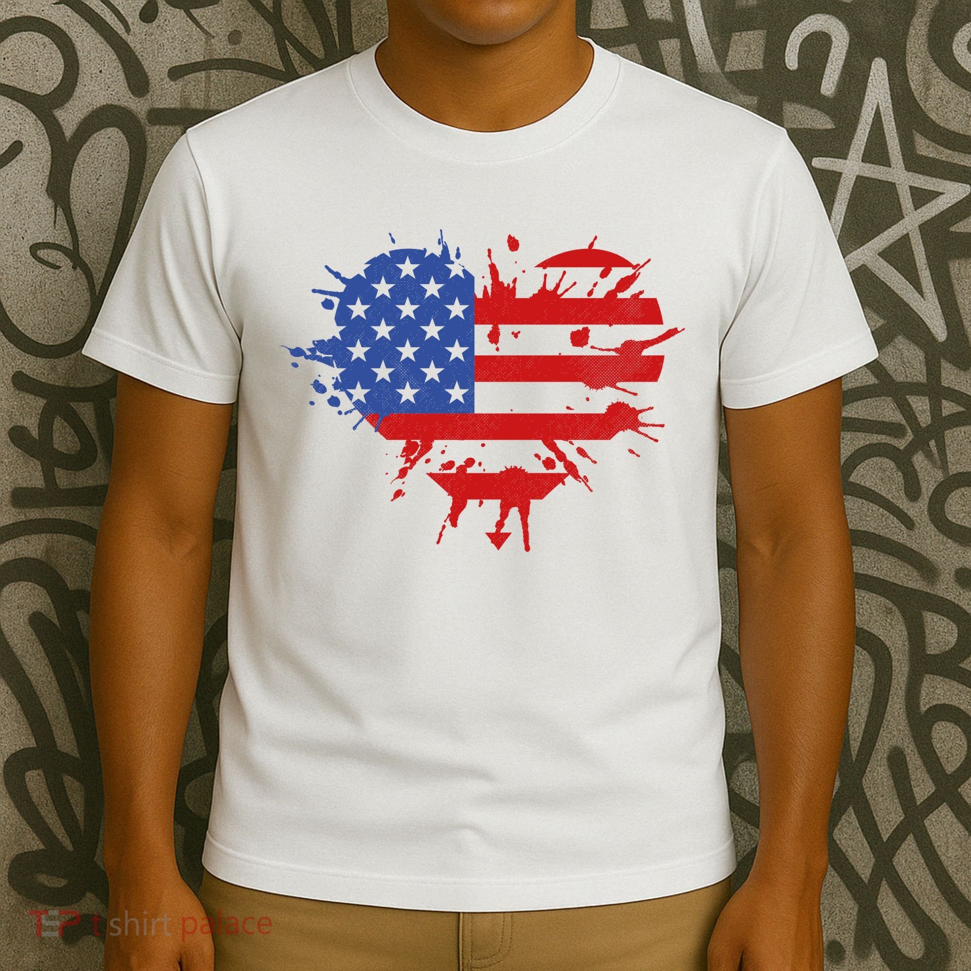 4th Of July American Flag Patriotic I Heart The USA T-Shirt