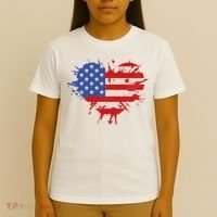 4th Of July American Flag Patriotic I Heart The USA T-Shirt thumb 4