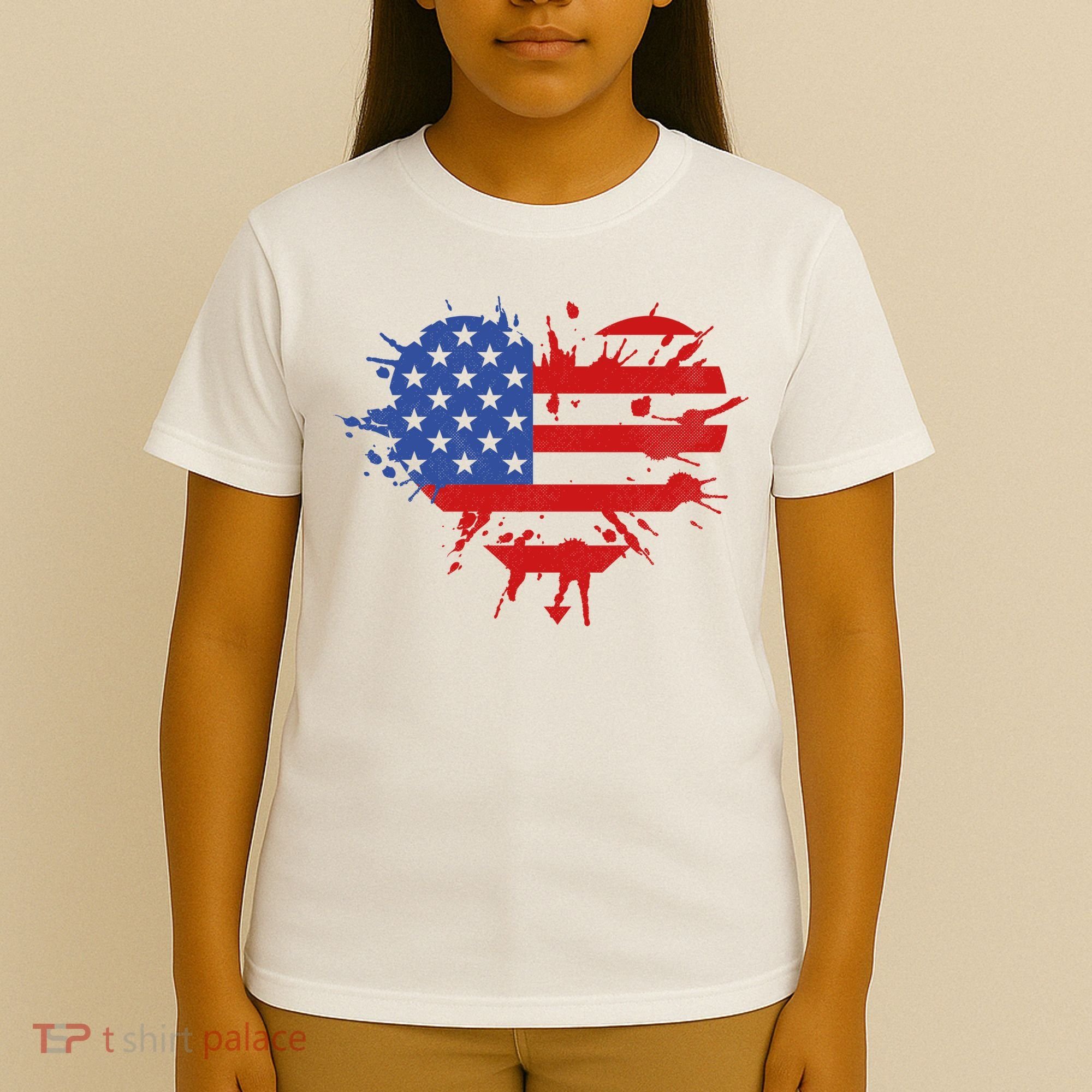 4th Of July American Flag Patriotic I Heart The USA T-Shirt
