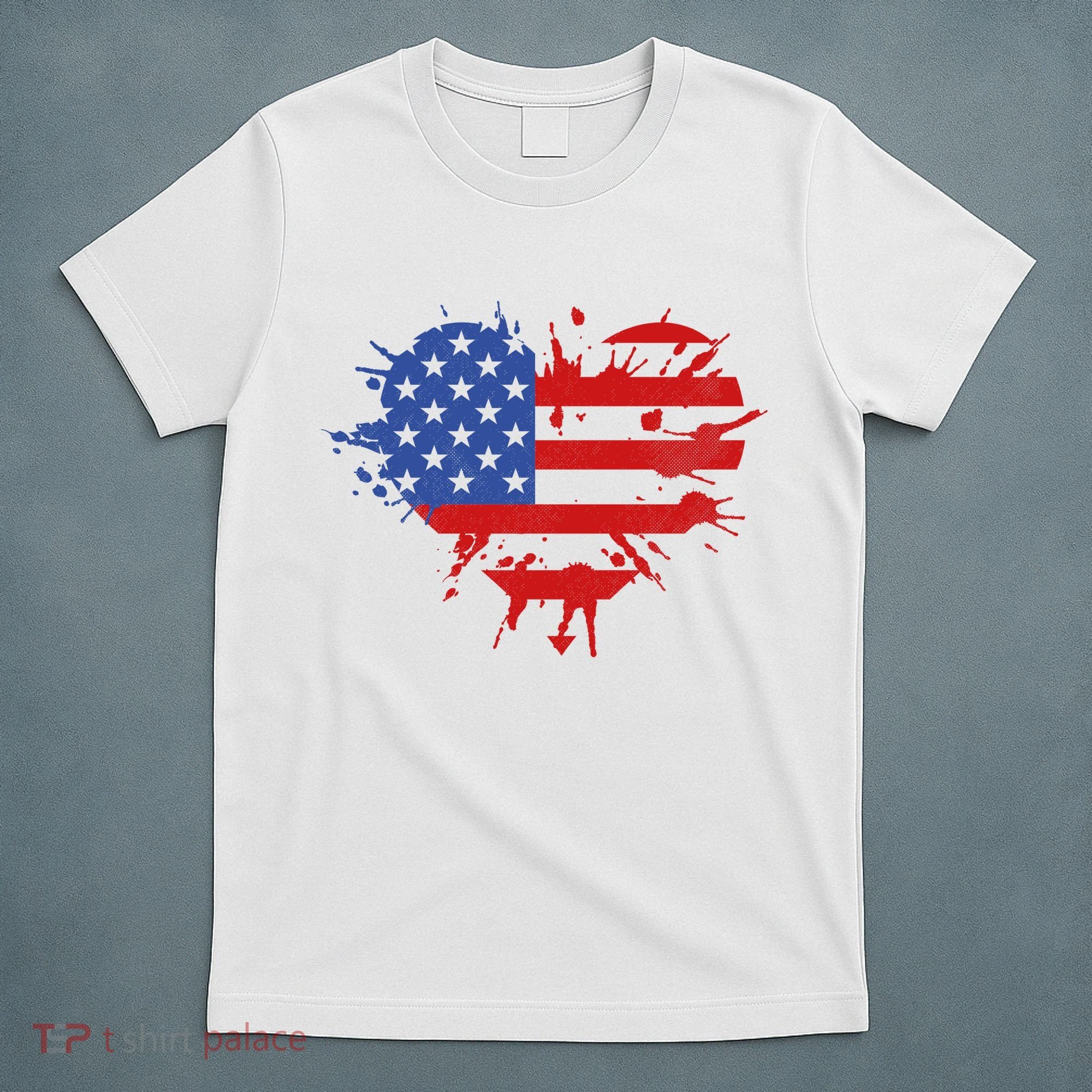 4th Of July American Flag Patriotic I Heart The USA T-Shirt