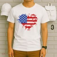 4th Of July American Flag Patriotic I Heart The USA T-Shirt thumb 6