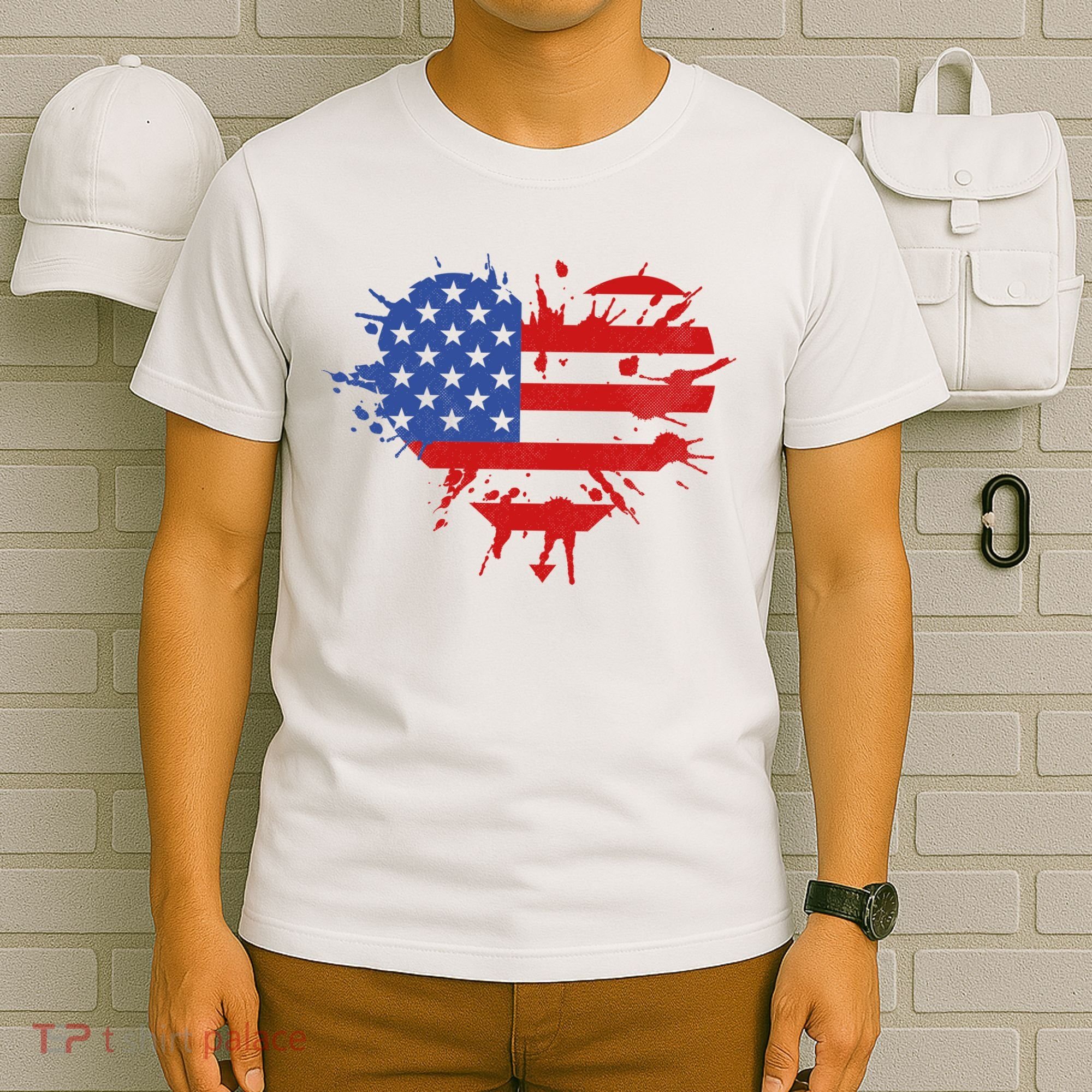 4th Of July American Flag Patriotic I Heart The USA T-Shirt