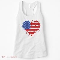 4th Of July American Flag Patriotic I Heart The USA Women's Tank Top thumb 0
