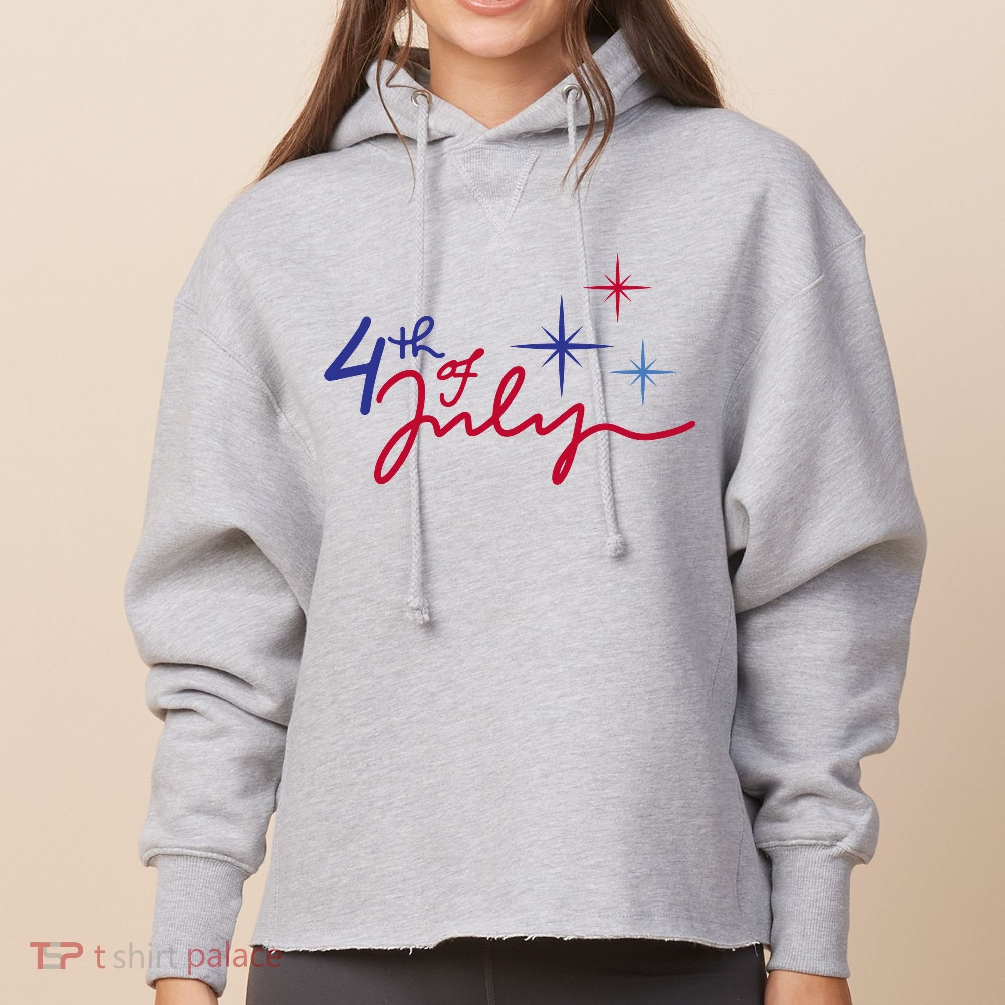 4th Of July Celebration Cute Ladies Heavyweight Boxy Pullover Hoodie