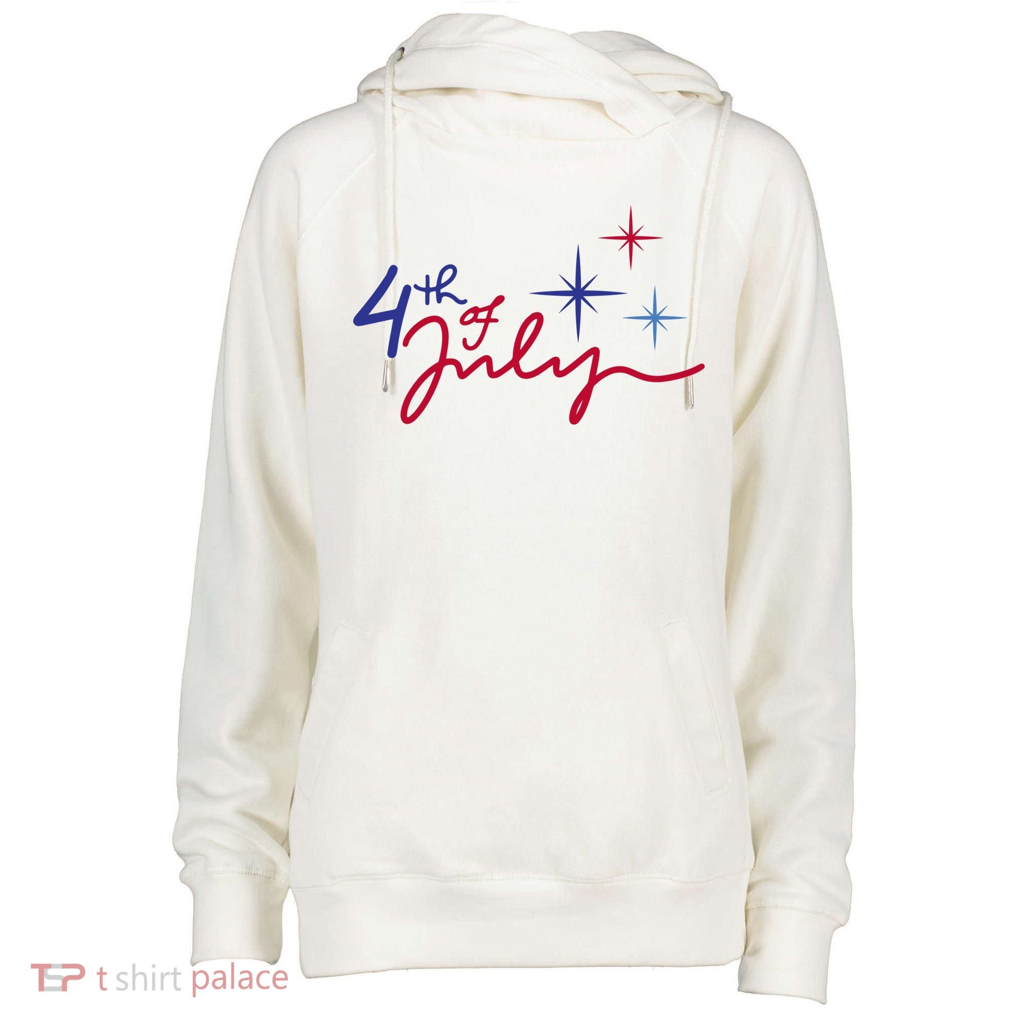 4th Of July Celebration Cute Womens Funnel Neck Pullover Hood