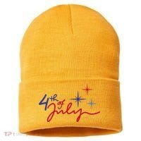 4th Of July Celebration Cute Sustainable Knit Beanie thumb 0