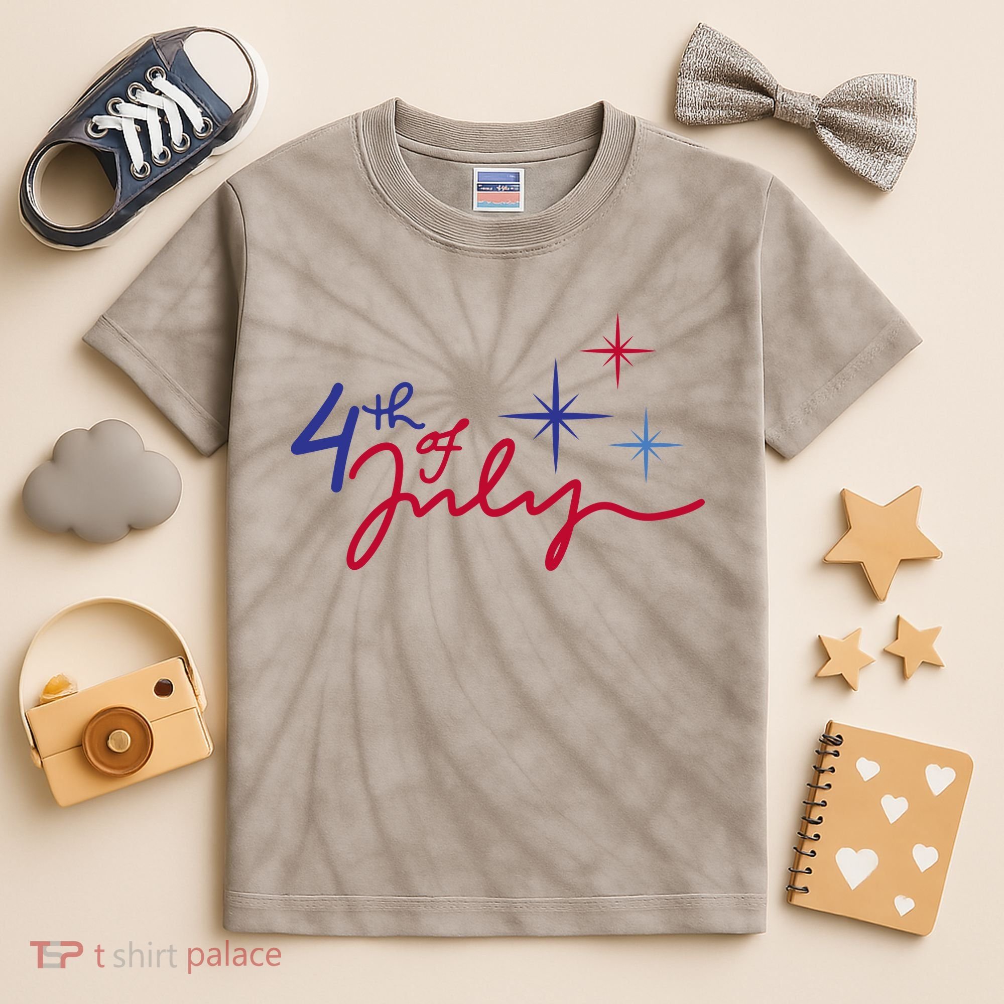 4th Of July Celebration Cute Kids Tie-Dye T-Shirt
