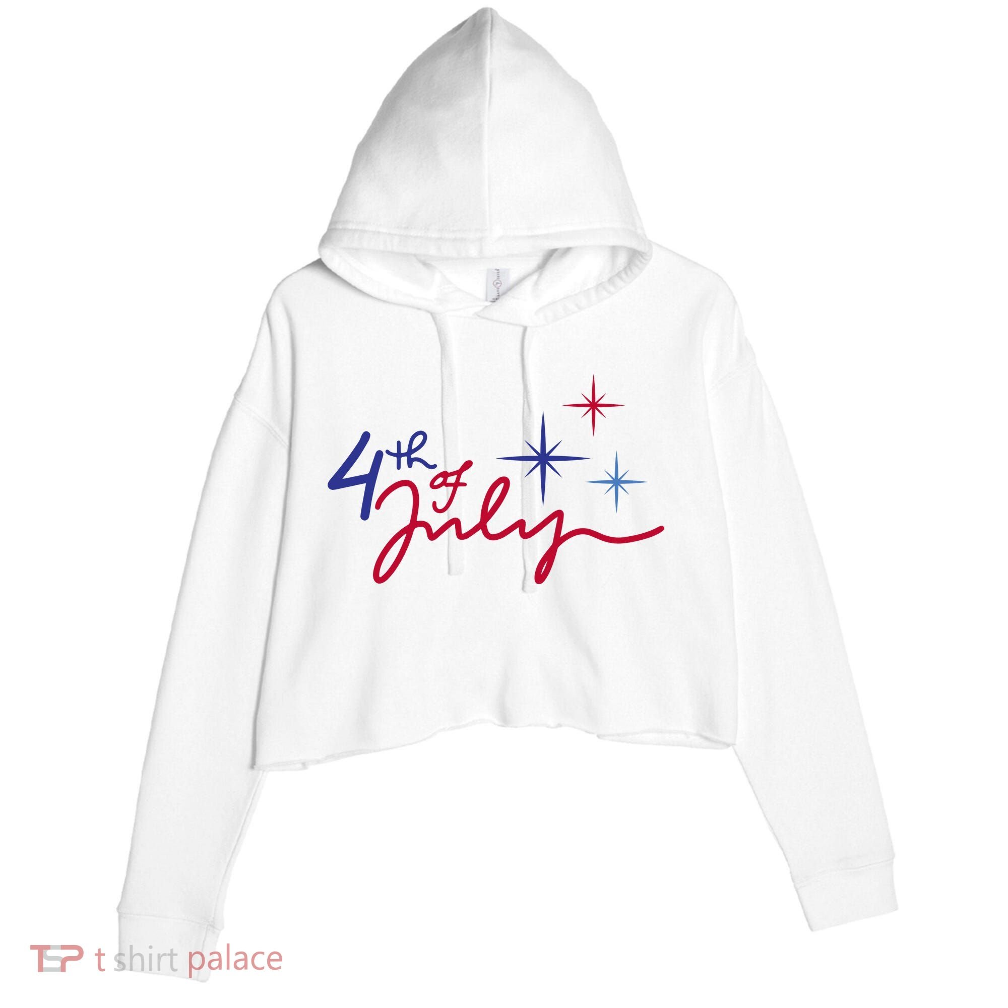 4th Of July Celebration Cute Crop Fleece Hoodie