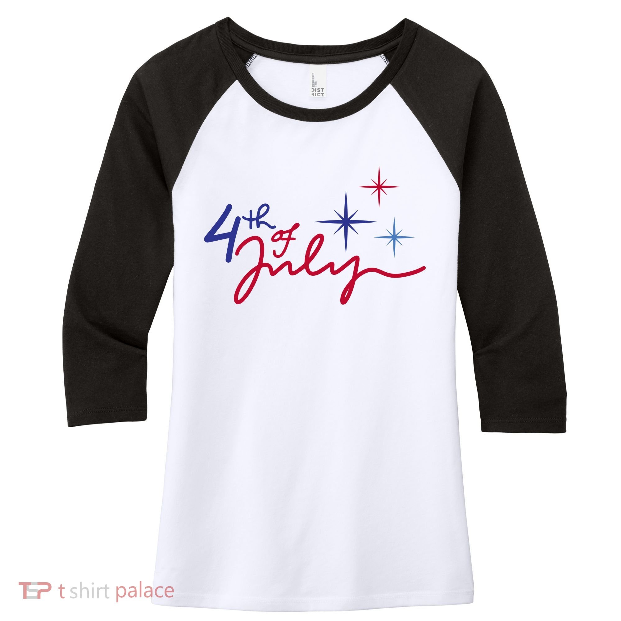 4th Of July Celebration Cute Women's Tri-Blend 3/4-Sleeve Raglan Shirt