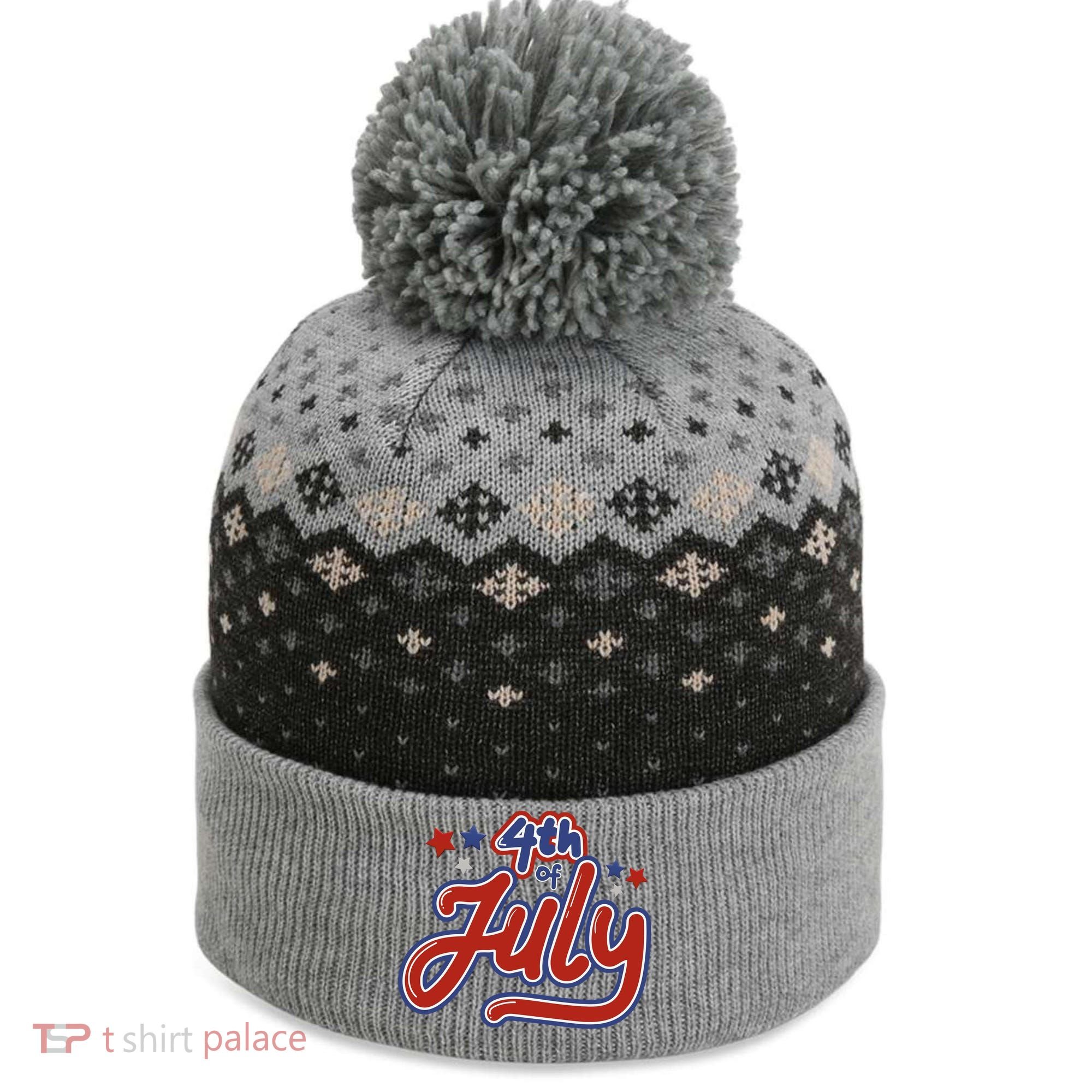 4th Of July Holiday Celebration The Baniff Cuffed Pom Beanie