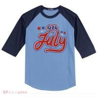 4th Of July Holiday Celebration Raglan Baseball Sleeve Shirt thumb 0