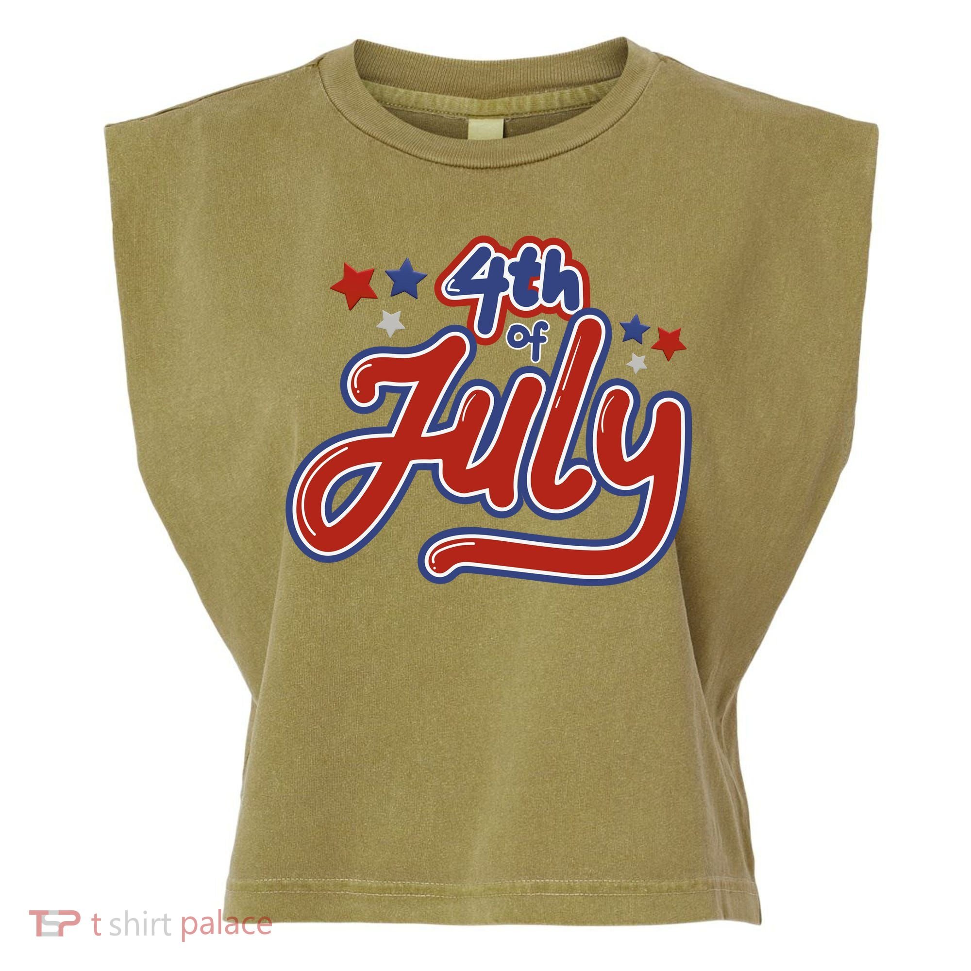 4th Of July Holiday Celebration Garment-Dyed Women's Muscle Tee