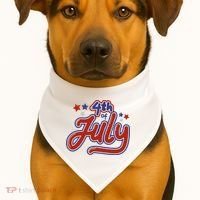4th Of July Holiday Celebration USA-Made Doggie Bandana thumb 1