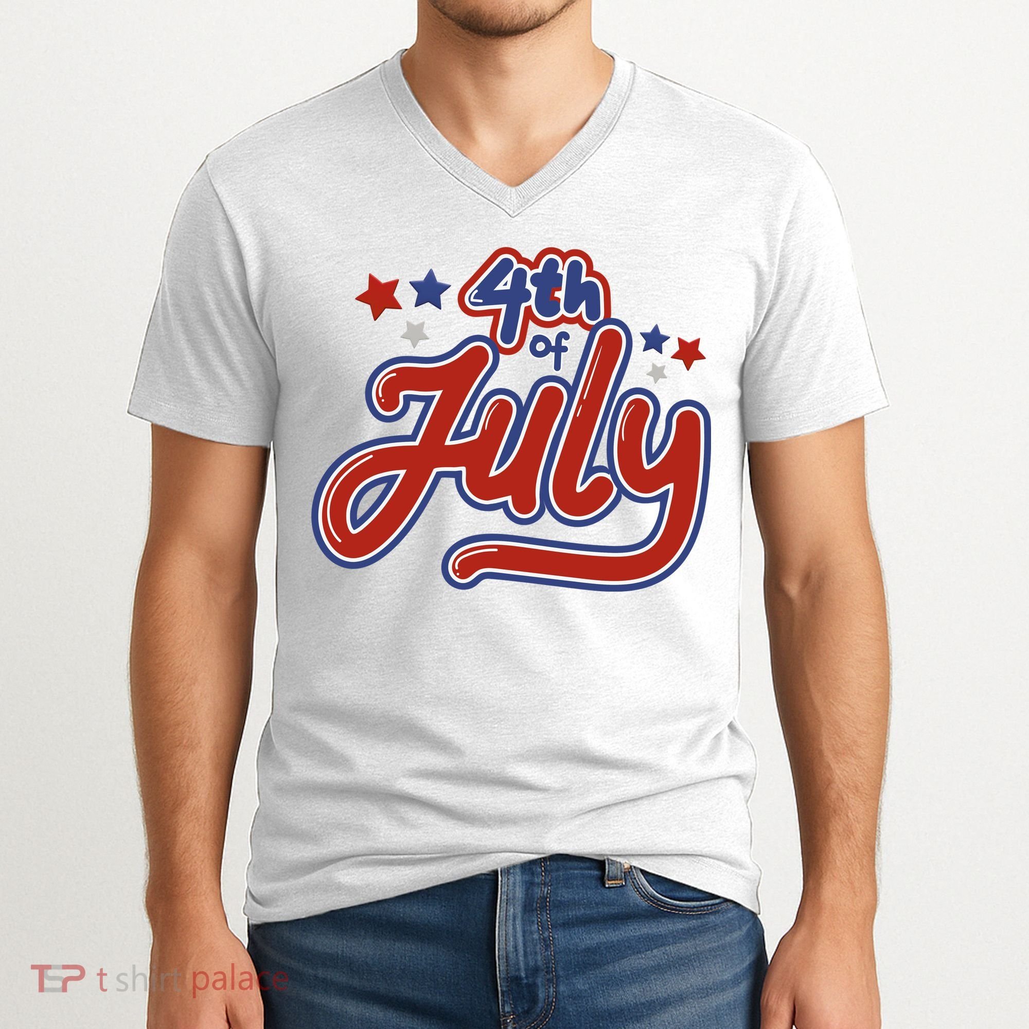 4th Of July Holiday Celebration V-Neck T-Shirt