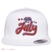 4th Of July Holiday Celebration Flat Bill Trucker Hat thumb 0