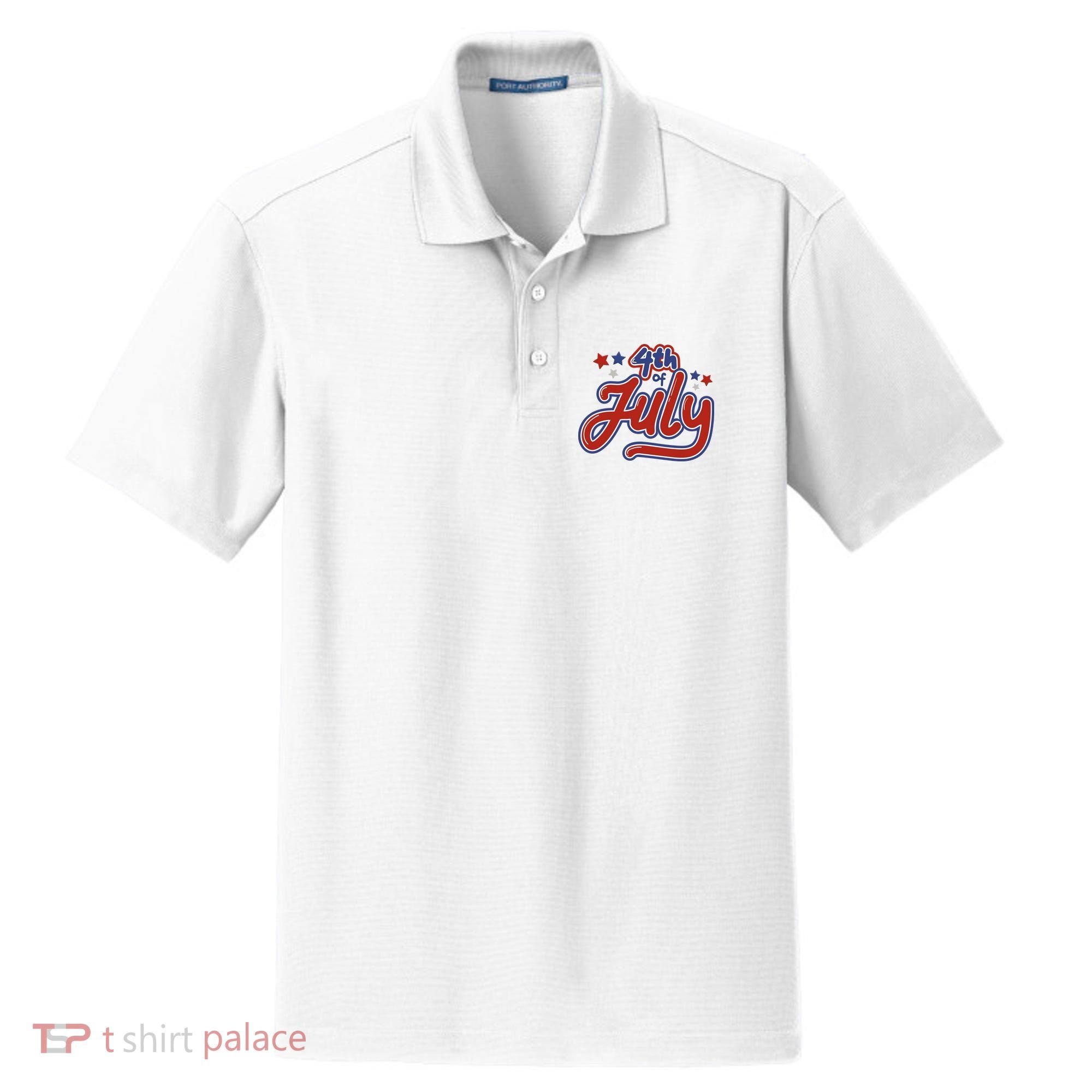 4th Of July Holiday Celebration Dry Zone Grid Polo