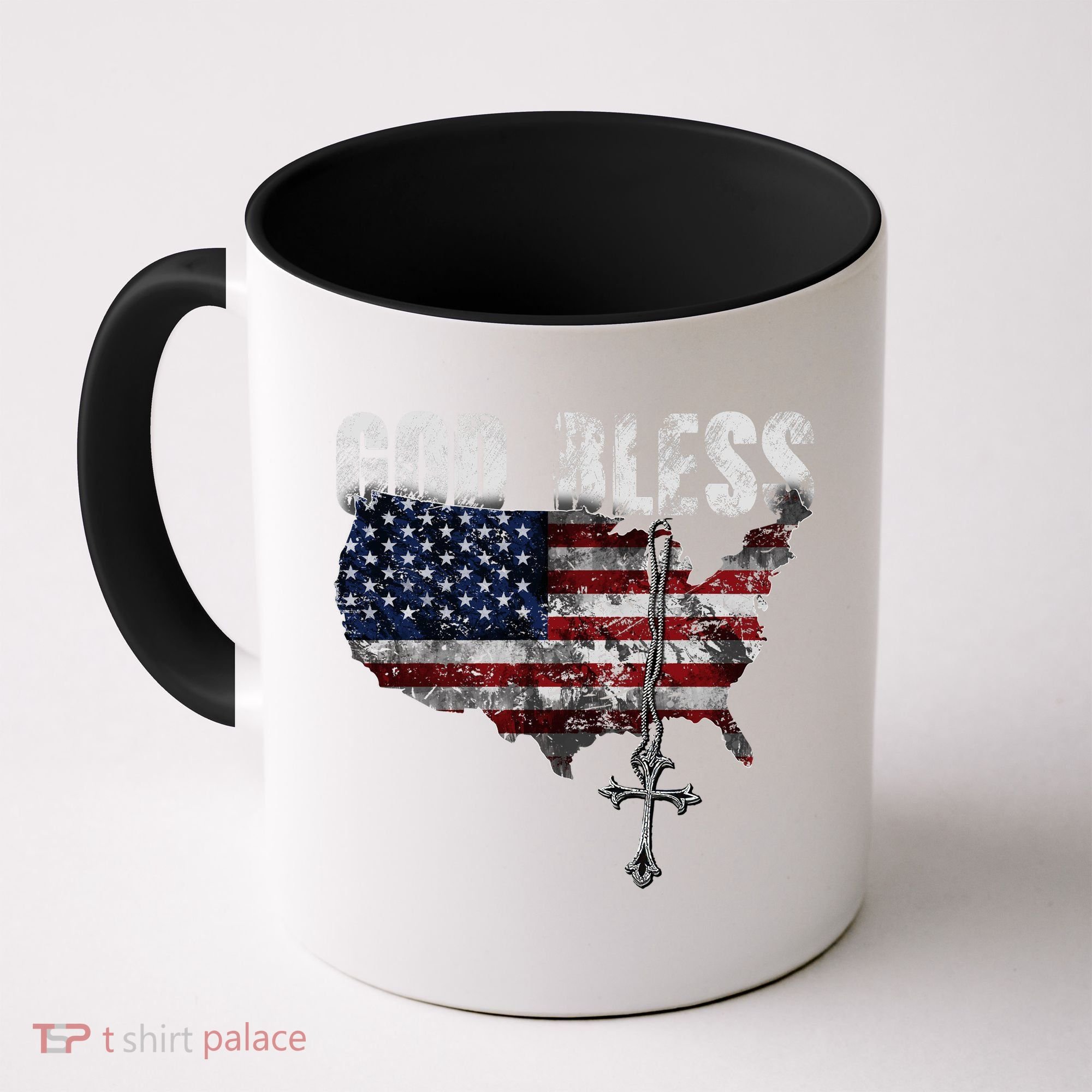 4th Of July American Flag God Bless America Coffee Mug
