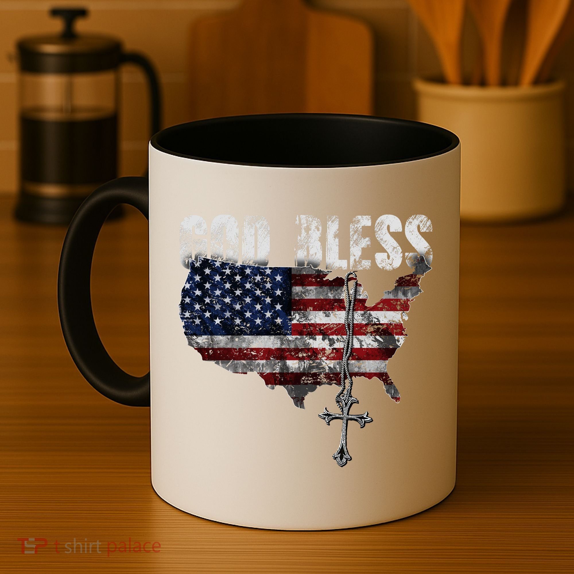 4th Of July American Flag God Bless America Coffee Mug