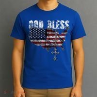 4th Of July American Flag God Bless America T-Shirt thumb 3