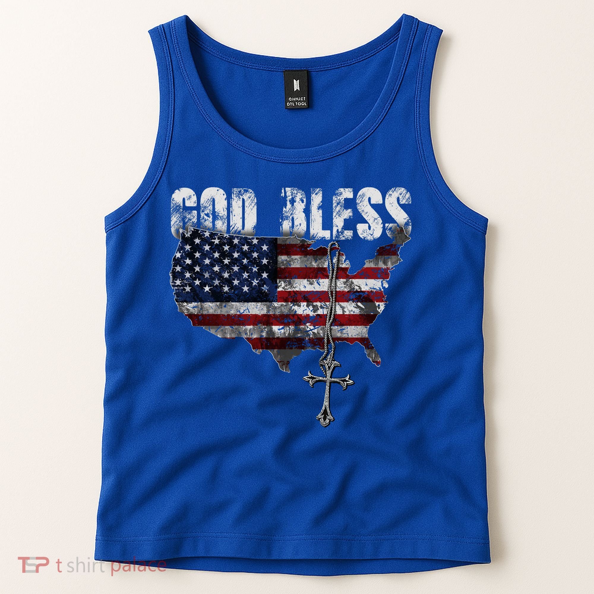4th Of July American Flag God Bless America Tank Top