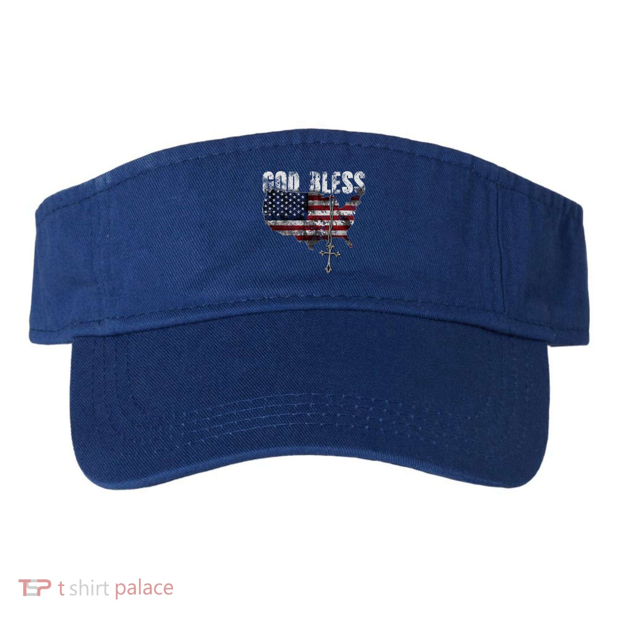 4th Of July American Flag God Bless America Visor